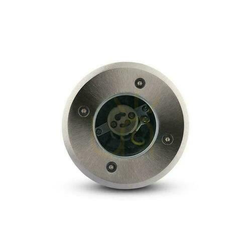 Check Garden Ground Mounted Round Round Brushed Steel GU10 IP65 V-TAC VT-7677.