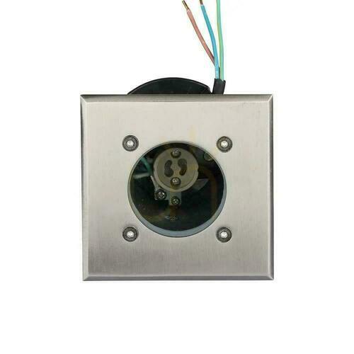 Check Garden Ground Mounted Spotted Square Brushed Steel GU10 IP65 V-TAC VT-7677