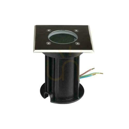 Check Garden Ground Mounted Spotted Square Brushed Steel GU10 IP65 V-TAC VT-7677
