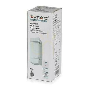 Outdoor Wall Light V-TAC VT-7662 2xGU10 Up/Down IP44 Square Stainless Steel White 25 cm small 3