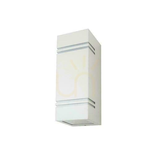 Check Outdoor Wall Light V-TAC VT-7662 2xGU10 Up/Down IP44 Square Stainless Steel White 25 cm