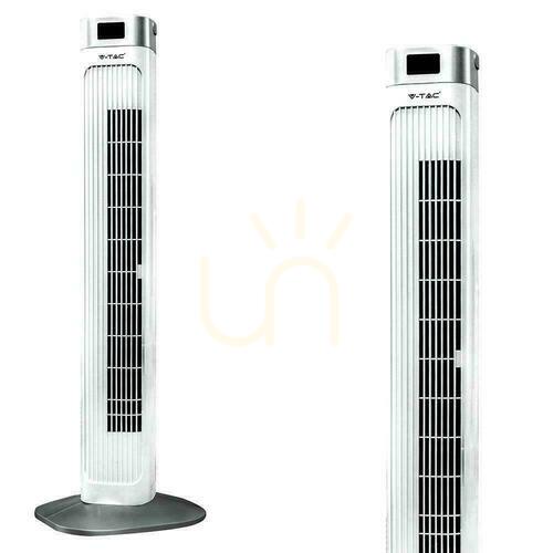 Check V-TAC Tower Fan with temperature display and remote control 55W 95cm White VT-5536