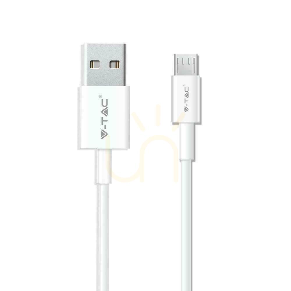 V-TAC Micro USB Cable 1M White Silver Series VT-5321