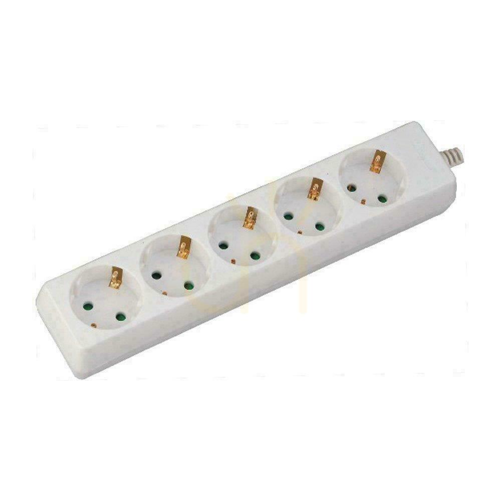 V-TAC 5-socket extension cable (3G 1.5MM2 X 3M) White VT-1105