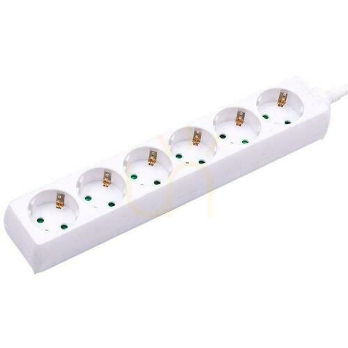 Check White V-TAC VT-1106 6-socket extension lead, 3 m (3G 1.5 mm²)