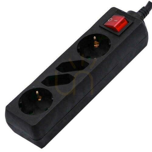 Check Extender 4 Sockets with Switch V-TAC 2+2 (3G 1.5MM2 X 1.5M ) Black VT-1117