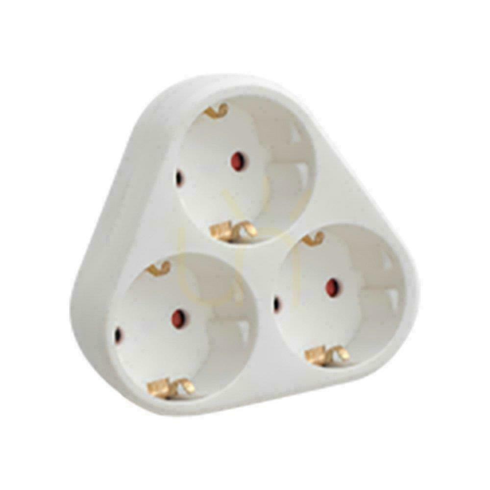 Splitter 3x Triangle 10/16A 250V V-TAC White VT-1009