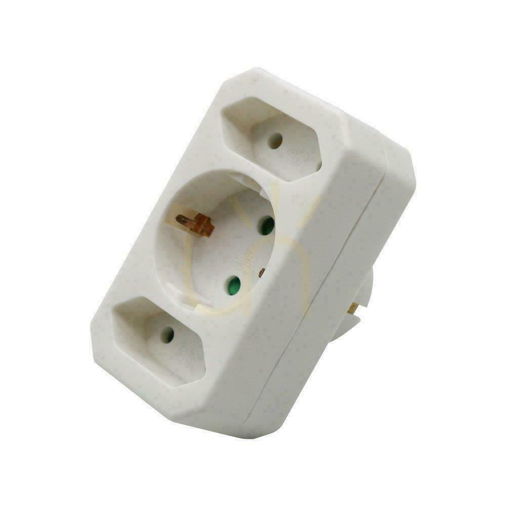 Splitter 2 2.5A flat plugs and 1 16A outlet White V-TAC VT-1053