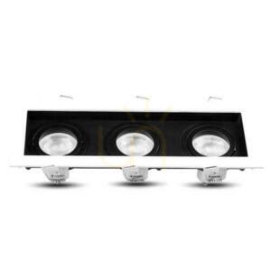 V-TAC Recessed Ceiling Luminaire 3xGU10 White/Black VT-887 3 Year Warranty small 1