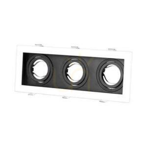 V-TAC Recessed Ceiling Luminaire 3xGU10 White/Black VT-887 3 Year Warranty small 0
