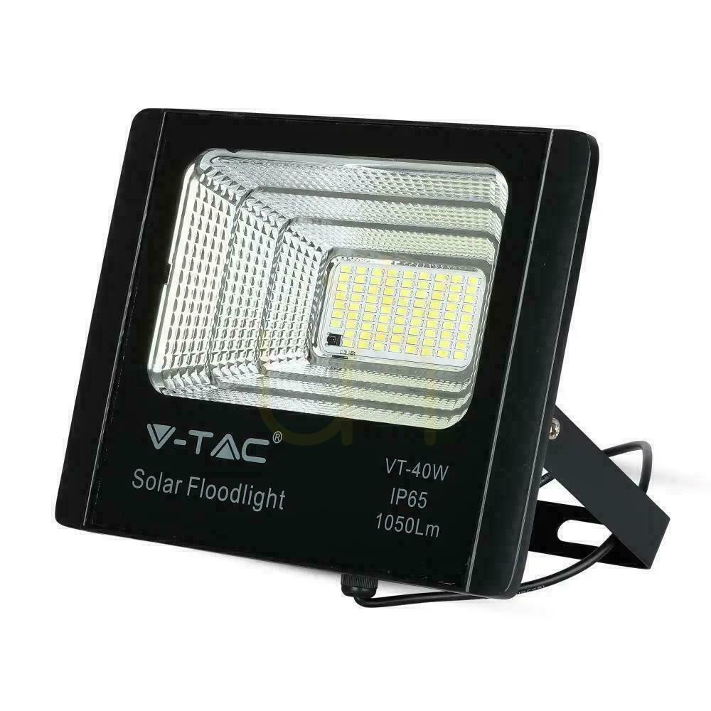 View V-TAC Solar LED Projector 16W Black IP65, Remote Control, Timer VT-40W 6000K 1050lm V-TAC Solar LED Projector 16W Black IP65, Remote Control, Timer VT-40W 6000K 1050lm