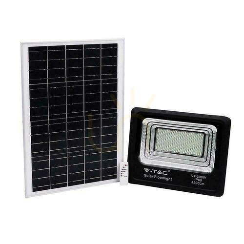 Check V-TAC 50W Solar LED Projector Black IP65, Remote Control, Timer VT-300W 6000K 4200lm