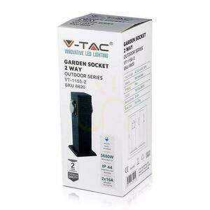 V-TAC Garden Pole 2 Sockets 30cm 2x16A 3600W IP44 Graphite VT-1155-1 4 V-TAC Garden Pole 2 Sockets 30cm 2x16A 3600W IP44 Graphite VT-1155-1 small 4