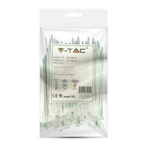 V-TAC Clamp 2.5x100mm White 8kg Nylon66 (Package. 100pcs) small 1