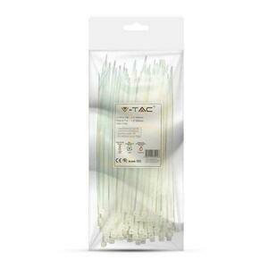 V-TAC Cable Tie 3.5 × 200 mm, White Nylon, 100 pcs small 1
