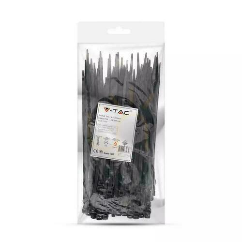 Check V-TAC Clamp 4.8x200mm Black 22kg Nylon66 (Package. 100pcs)