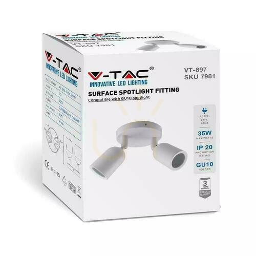 Check V-TAC wall lamp 2xGU10 White VT-897