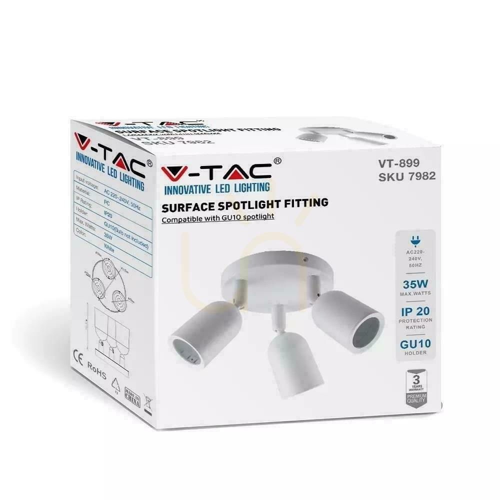 View V-TAC wall lamp 3xGU10 White VT-899 V-TAC wall lamp 3xGU10 White VT-899
