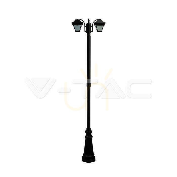 Preview V-TAC Garden Lantern 2XE27 230cm IP44 Black VT-847 3 Years Warranty V-TAC Garden Lantern 2XE27 230cm IP44 Black VT-847 3 Years Warranty