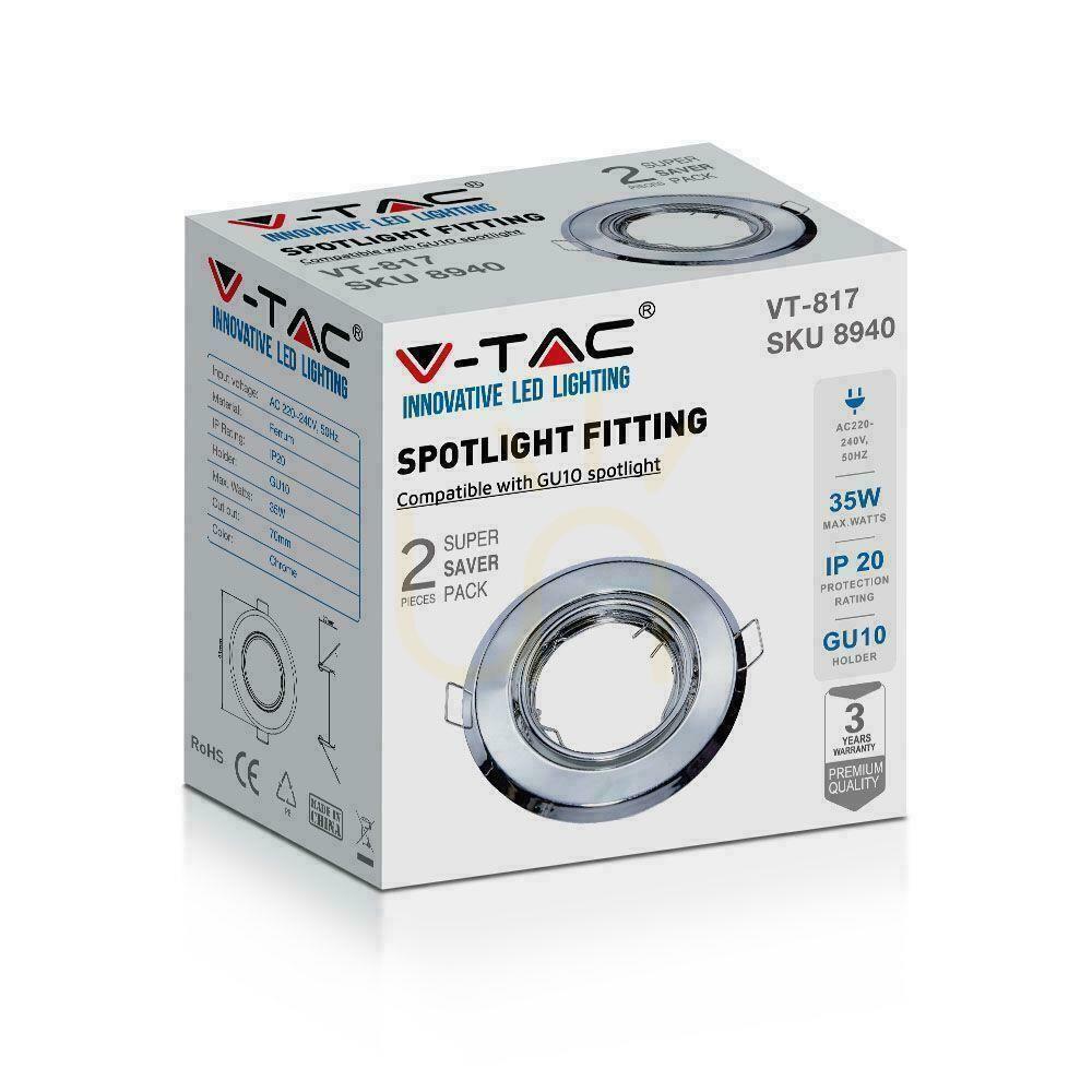 Check Eyelet V-TAC GU10 Round Movable Chrome (Package. 2 pcs) VT-817-RD-CH 3 Years Warranty Eyelet V-TAC GU10 Round Movable Chrome (Package. 2 pcs) VT-817-RD-CH 3 Years Warranty