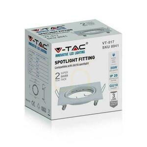 Eyelet V-TAC GU10 Square Movable White (Package. 2 pcs) VT-817-SQ-W 3 Years Warranty small 2