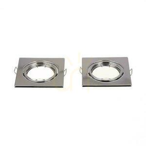 Recessed Downlight Frame V-TAC GU10 Square Adjustable Chrome (Pack of 2) VT-817-SQ-CH 3 Years Warranty small 1