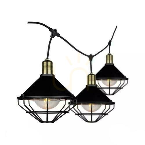 Check Garden Garland 6xE27 3meters Black MAT LOFT Mesh IP65 V-TAC VT-717S 5 Years Warranty