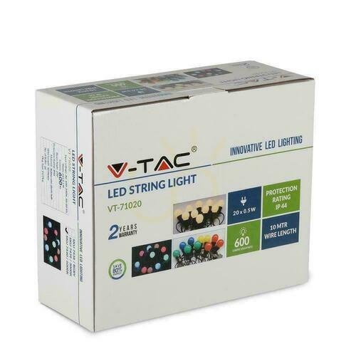 Check V-TAC Garden Girland (string) LED 10 meters 20 bulbs 0.5W VT-71020 RGBY 600lm