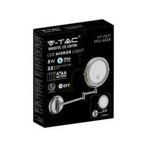 V-TAC 3W LED Bathroom Makeup Mirror 4xAAA Fi.17CM Chrome VT-7571 6400K 30lm 3 V-TAC 3W LED Bathroom Makeup Mirror 4xAAA Fi.17CM Chrome VT-7571 6400K 30lm small 3