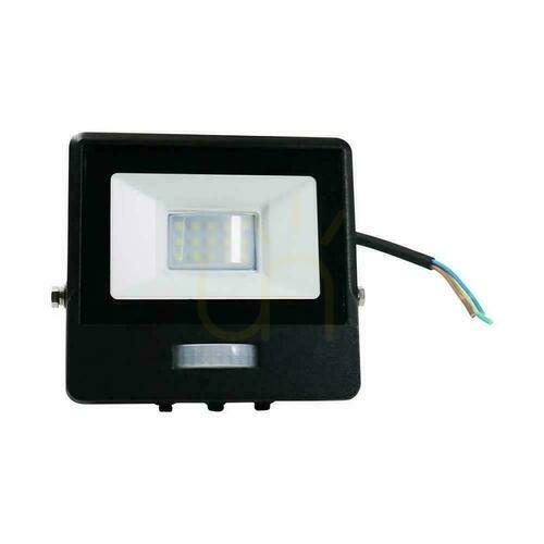 Check V-TAC LED Projector 10W SAMSUNG CHIP Motion Sensor Black Cable 1M VT-118S-1 6400K 735lm 5 Years Warranty