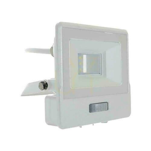 Check V-TAC LED Projector 10W SAMSUNG CHIP Motion Sensor White Cable 1M VT-118S 3000K 735lm 5 Years Warranty