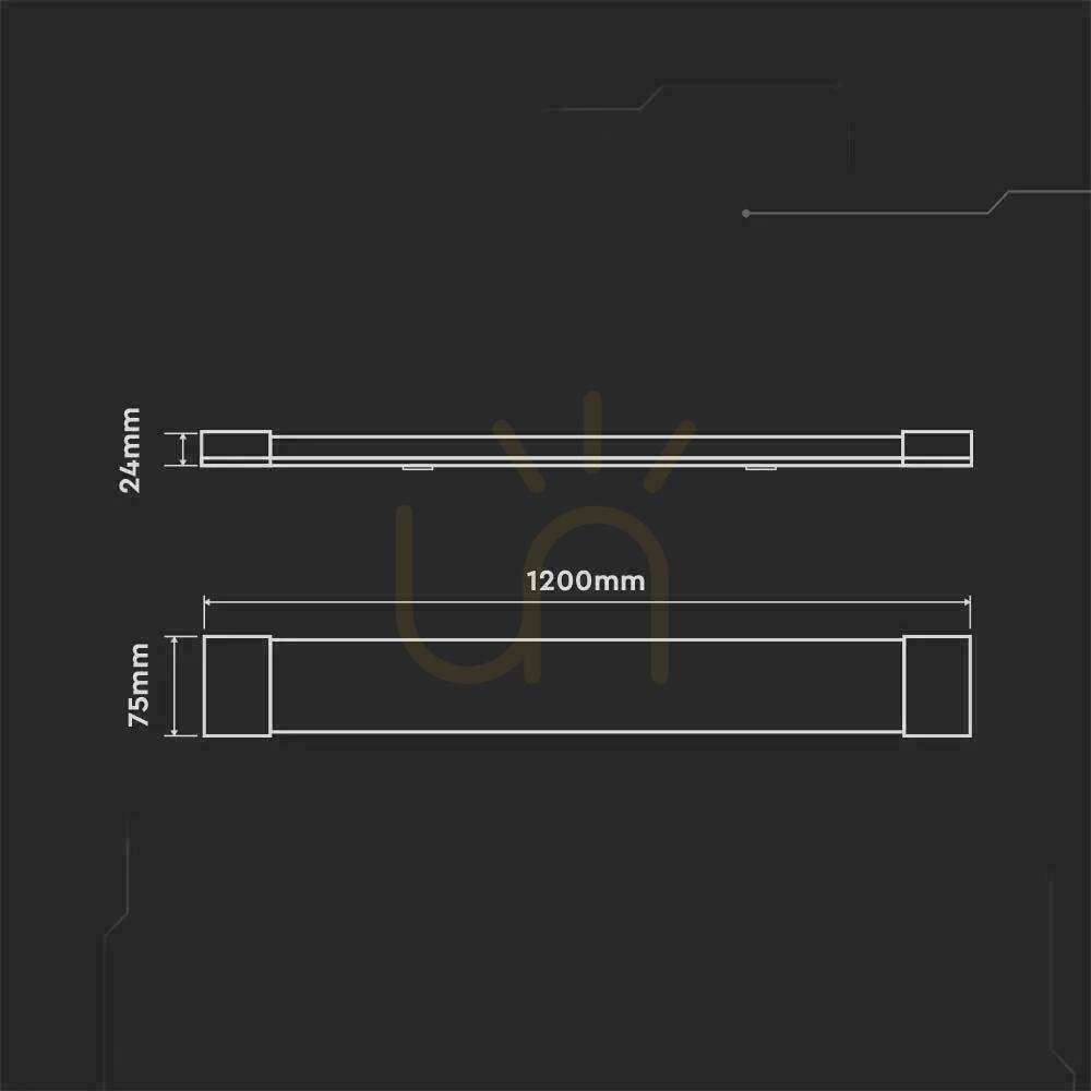 Show V-TAC 40W LED surface-mounted linear luminaire SAMSUNG CHIP 120cm VT-8-40 3000K 4300lm 5 Years Warranty V-TAC 40W LED surface-mounted linear luminaire SAMSUNG CHIP 120cm VT-8-40 3000K 4300lm 5 Years Warranty
