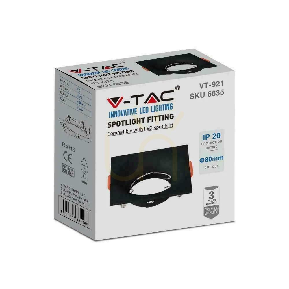 Show V-TAC GU10 Recessed Square Mesh Black VT-921-B 3 Year Warranty V-TAC GU10 Recessed Square Mesh Black VT-921-B 3 Year Warranty