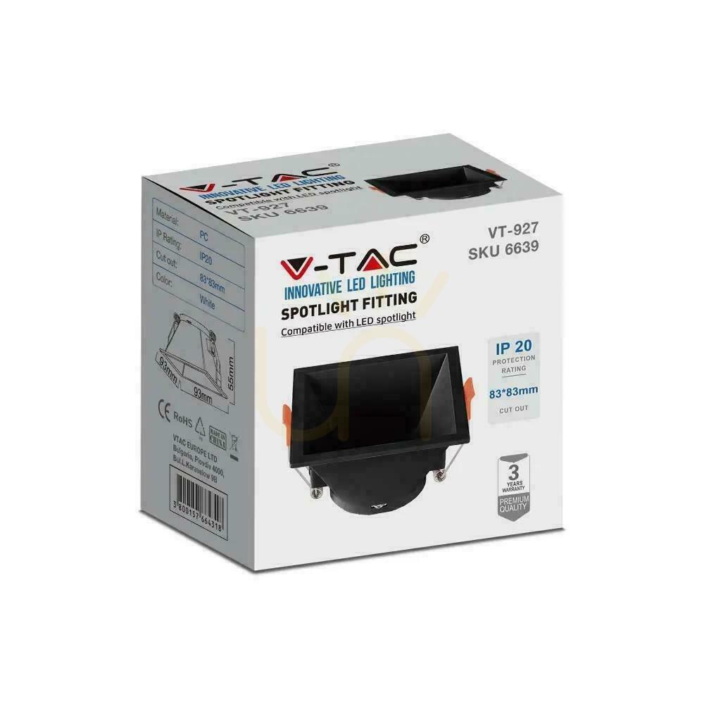 Show V-TAC GU10 Recessed Deep Square Mesh Black VT-927 3 Year Warranty V-TAC GU10 Recessed Deep Square Mesh Black VT-927 3 Year Warranty