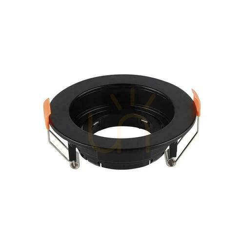 Check V-TAC VT-933 GU10 recessed downlight frame, round, black, ø10.2 cm, IP20
