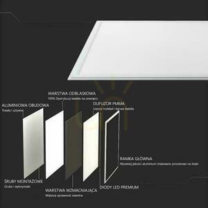 LED panel V-TAC 40W 600x600 PMMA 120Lm/W VT-6060-6 4000K 4950lm small 8