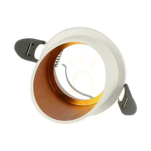 Check V-TAC VT-974RD-W white/gold recessed spotlight GU10 68 × 72 mm
