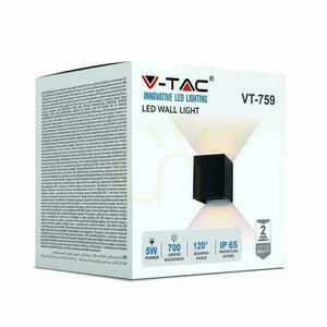 V-TAC 5W Wall-mounted Wall lamp Top Down Adjustable Black Square IP65 Bridgelux VT-759-B 3000K 700lm small 3