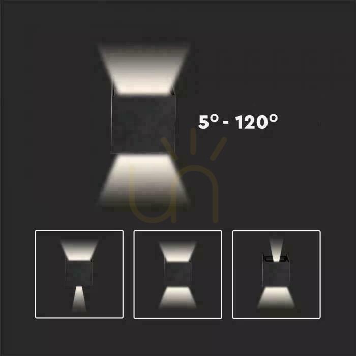 Display V-TAC 5W Wall-mounted Wall lamp Top Down Adjustable Grey Square IP65 Bridgelux VT-759-G 3000K 700lm V-TAC 5W Wall-mounted Wall lamp Top Down Adjustable Grey Square IP65 Bridgelux VT-759-G 3000K 700lm