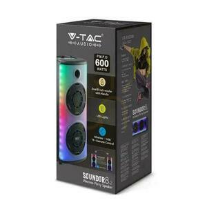 V-TAC VT-6000W Portable Speaker, 600W, Microphone, Remote Control, BT, USB, TF, FM, AUX, TWS, Karaoke small 4