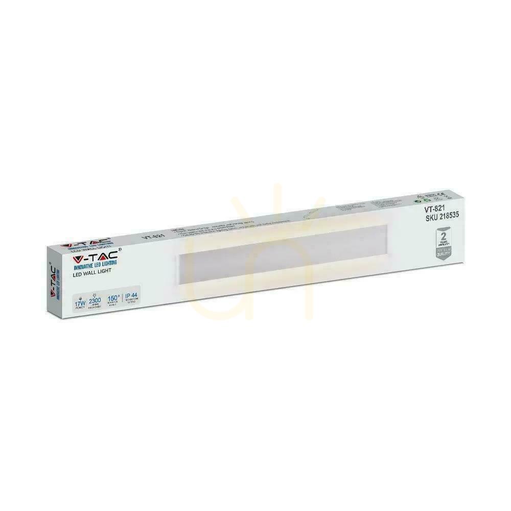 Display Wall lamp V-TAC 17W LED White IP44 VT-821 3000K 2470lm. Wall lamp V-TAC 17W LED White IP44 VT-821 3000K 2470lm.