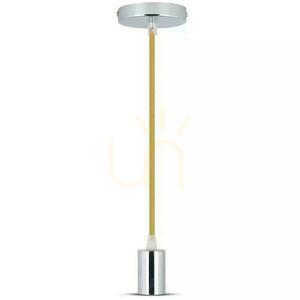 V-TAC VT-7338-BE E27 pendant light – chrome, beige cable small 0
