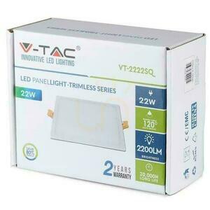 V-TAC 22W Square LED Panel VT-2222SQ 6000K 2200lm small 1