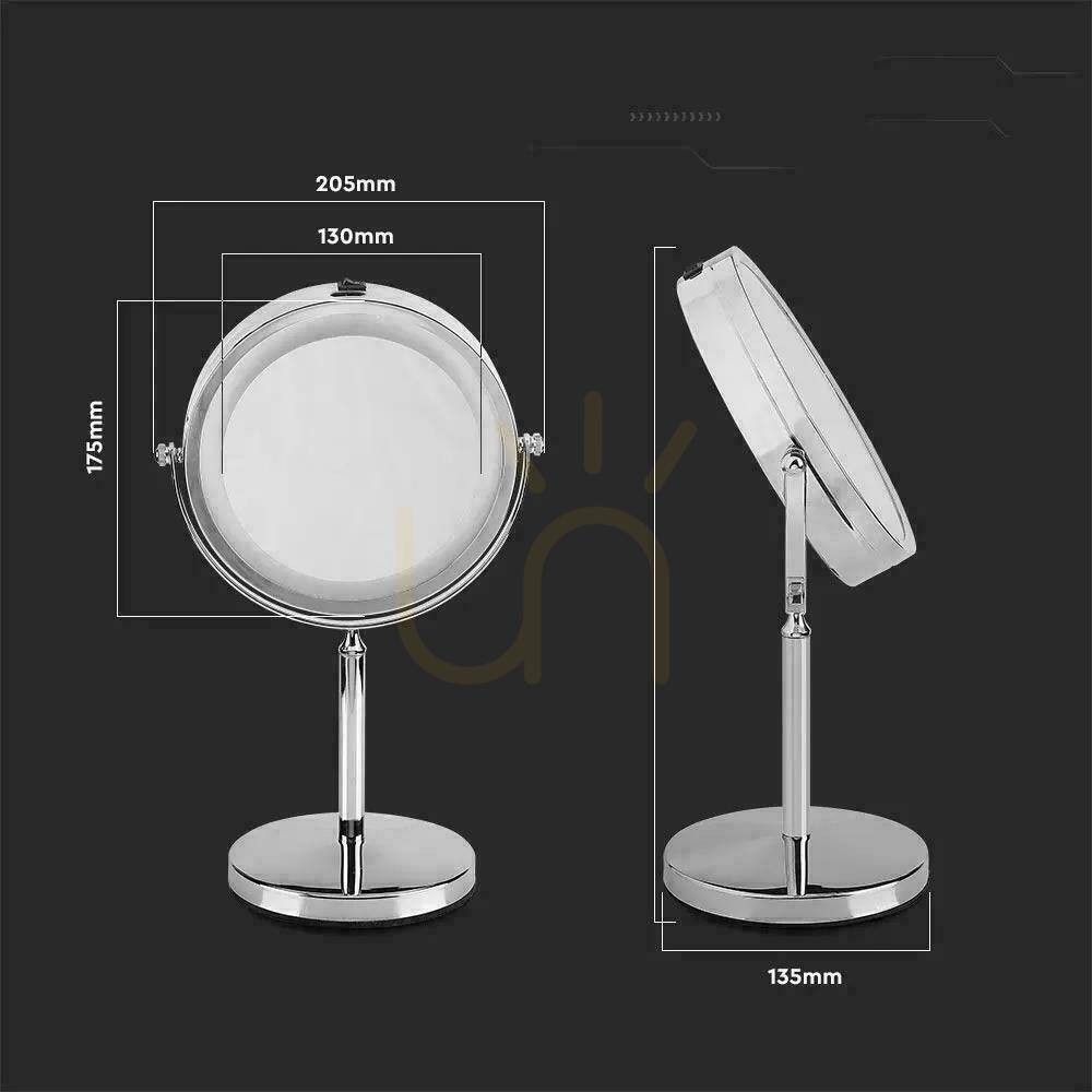 Check V-TAC Portable Mirror 3W LED Bathroom Makeup 4xAAA fi.17CM Chrome VT-7572 6400K 30lm V-TAC Portable Mirror 3W LED Bathroom Makeup 4xAAA fi.17CM Chrome VT-7572 6400K 30lm