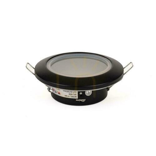 Check V-TAC GU10 Recessed Round Sealed Spotlight with Glass IP44 Black VT-981 3 Years Warranty