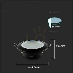 V-TAC GU10 Recessed Round Sealed Spotlight with Glass IP44 Black VT-981 3 Years Warranty small 5