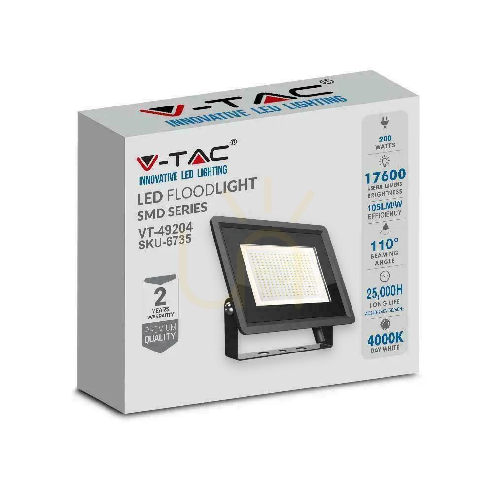 Display V-TAC 200W SMD F-CLASS LED Projector Black VT-49204 4000K 17600lm. V-TAC 200W SMD F-CLASS LED Projector Black VT-49204 4000K 17600lm.