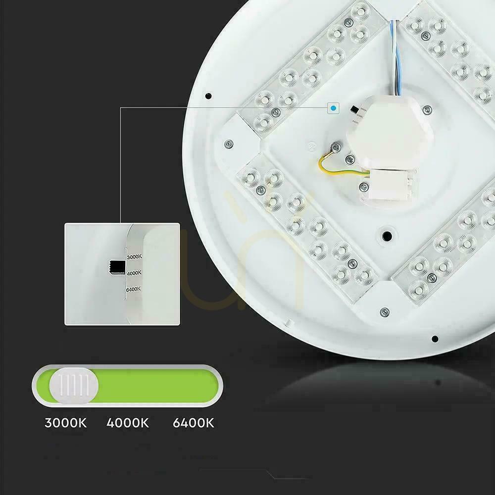 View Plafond V-TAC 12W Milky CCT Color Change fi.255 VT-8412 3000K-6400K 1200lm Plafond V-TAC 12W Milky CCT Color Change fi.255 VT-8412 3000K-6400K 1200lm