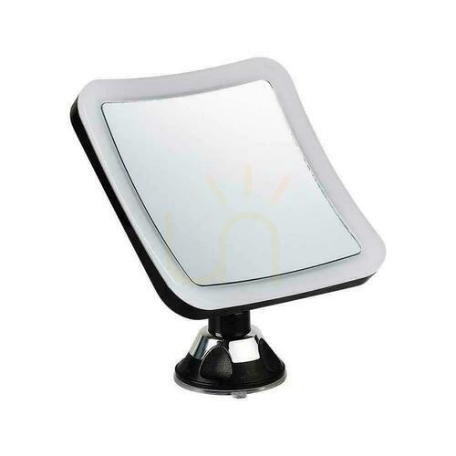 Check V-TAC Portable Mirror 3.2W LED Bathroom Makeup 4xAAA fi.17CM Chrome VT-7573 6400K 30lm