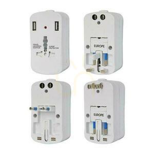 Universal Travel Adapter with Security 2xUSB 2A V-TAC small 0